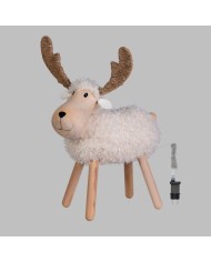 Decorazione Natalizia Pecorenna 48xH65cm illuminat Bianco caldo/multi Lotti