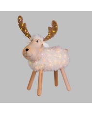 Decorazione Natalizia Pecorenna 48xH65cm illuminat Bianco caldo/multi Lotti
