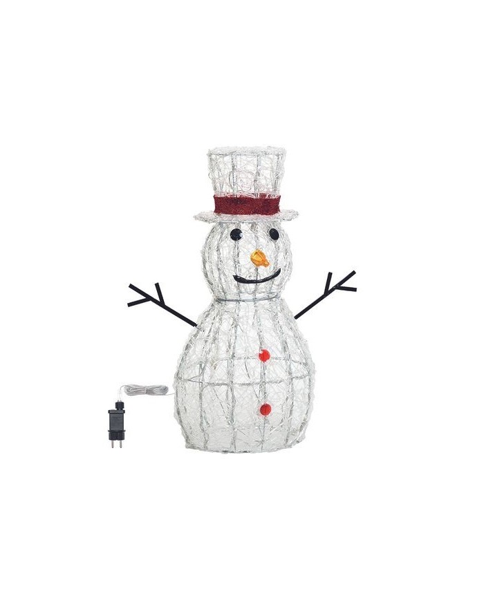 Pupazzo di Neve Snowman 3D H70cm Acrilico Morbido Bianco caldo/freddo Lotti