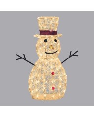 Pupazzo di Neve Snowman 3D H70cm Acrilico Morbido Bianco caldo/freddo Lotti