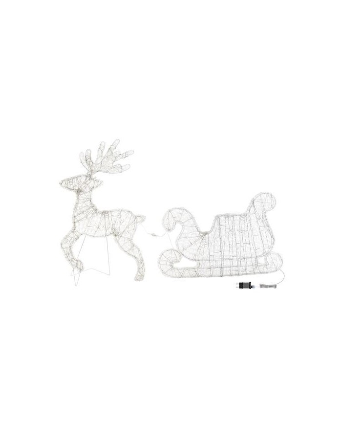 Renna Slitta 3D H85cm 350 Led Bianco Lotti