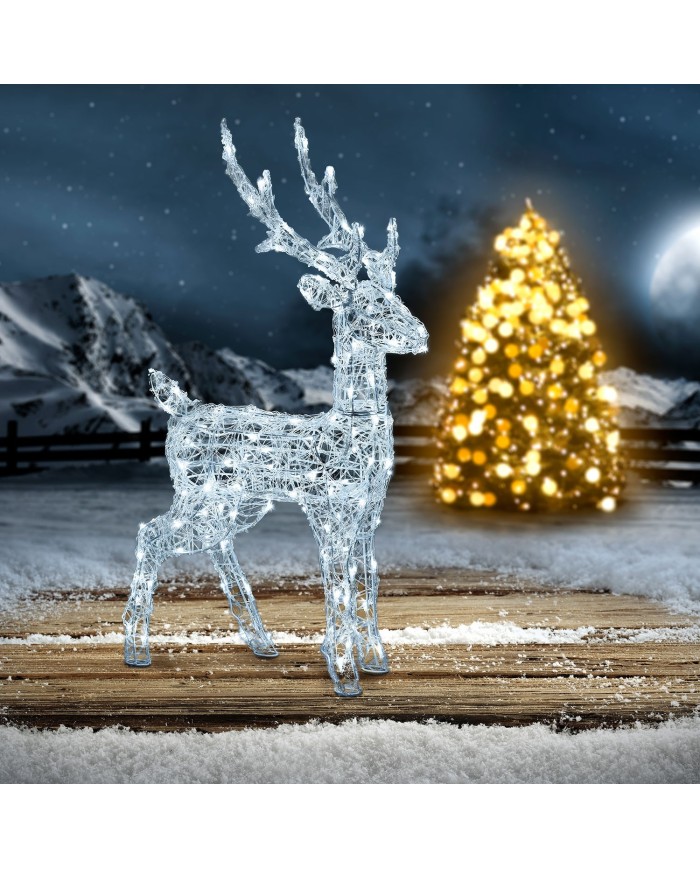 Renna 3D H85 Acrilico Soft 120 Dual LED Bianco Caldo/Freddo