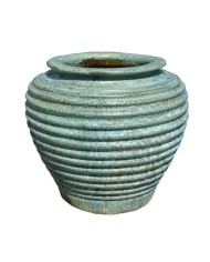 Vaso Moderno Giara Rigata 73X68cm Opal Green Paolelli