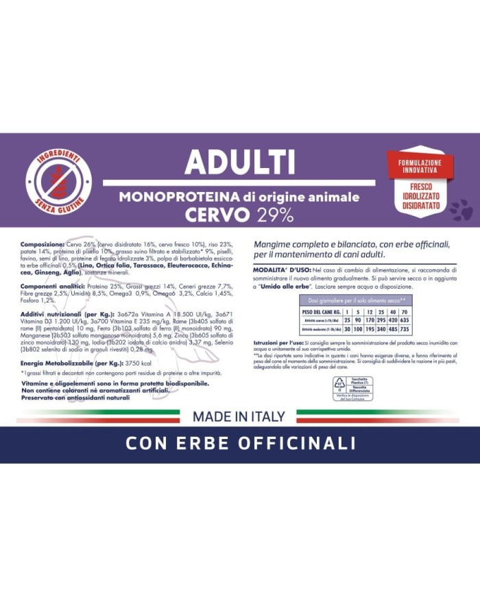 Crocchette per cani Vet Line adulti cervo 3 kg