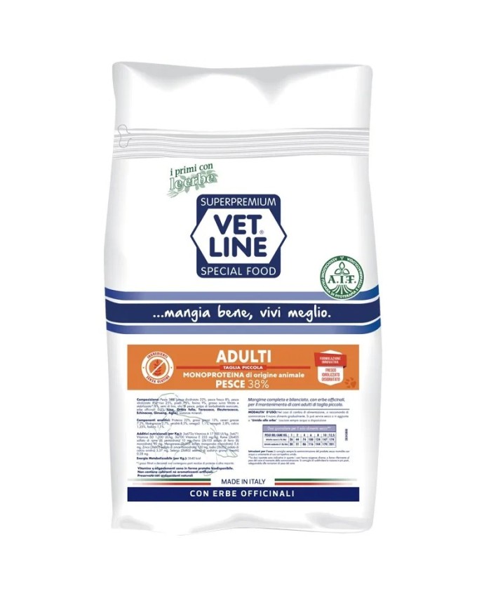 Crocchette per cani Vet Line adulti pesce taglia piccola 800 g