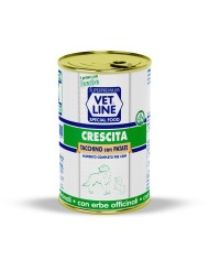 Cibo umido per cani Vet Line crescita tacchino e patate 400 g