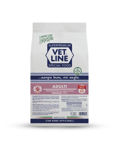 Crocchette per cani Vet Line adulti maiale 3 kg