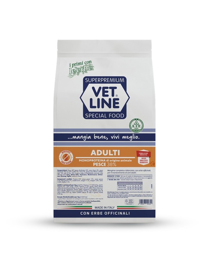 Crocchette per cani Vet Line adulti pesce 3 kg