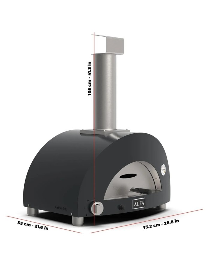 MODERNO 1 Pizza - Forno Per Pizza a Gas METANO Alfa Rosso/Grigio