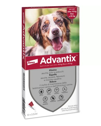 Advantix spot-on per cani 10-25 Kg 6 pipette