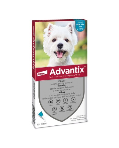 advantix cani da 4 a 10 kg  6 pipette