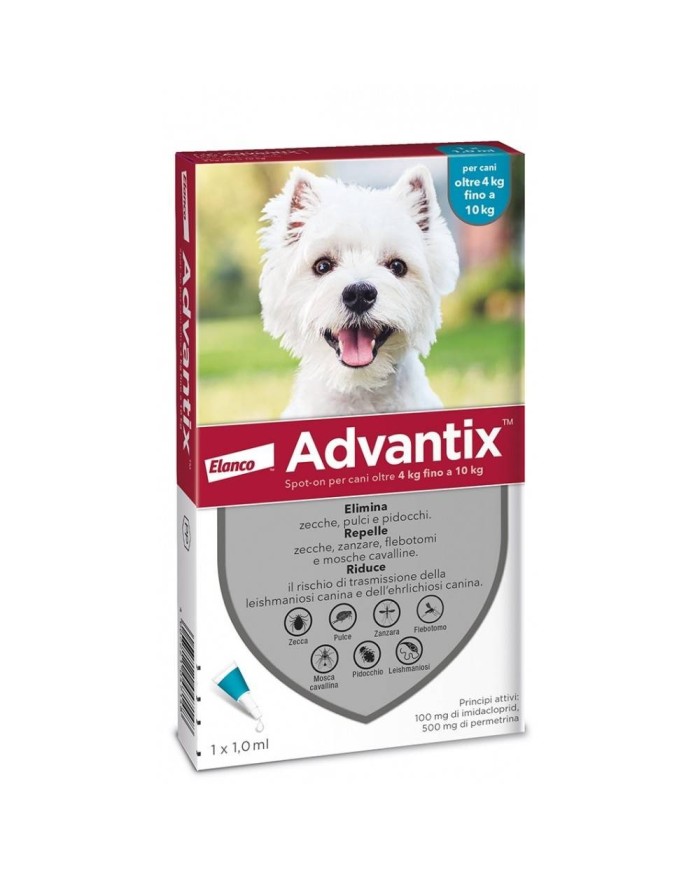 advantix cani da 4 a 10 kg  6 pipette