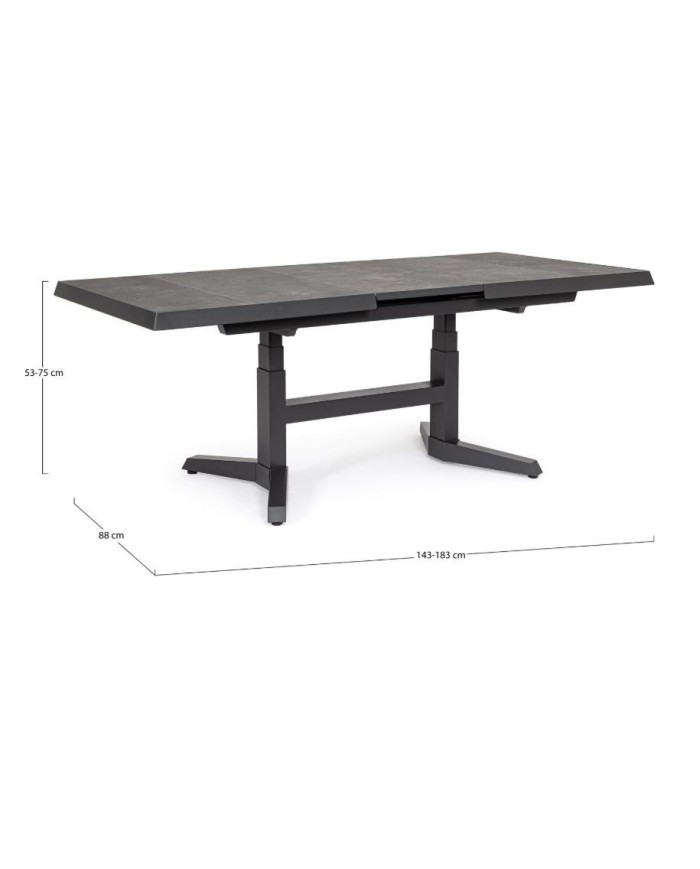 Tavolo allungabile Robert 143/183x88 Antracite Bizzotto
