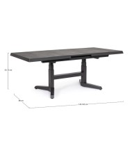 Tavolo allungabile Robert 143/183x88 Antracite Bizzotto