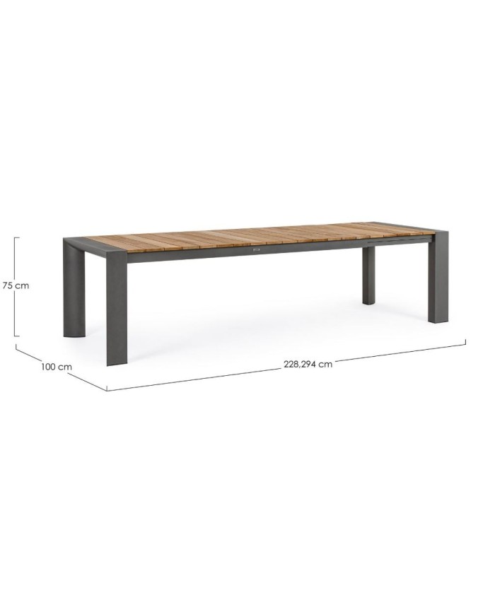 Tavolo allungabile Cameron 228/294x100 Antracite Bizzotto