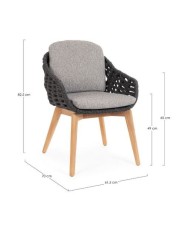 Sedia C-BR-C-C Tamires Antracite Bizzotto