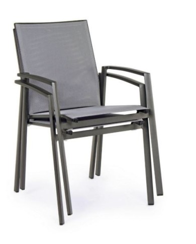 Sedia con braccioli Cruise Antracite Bizzotto