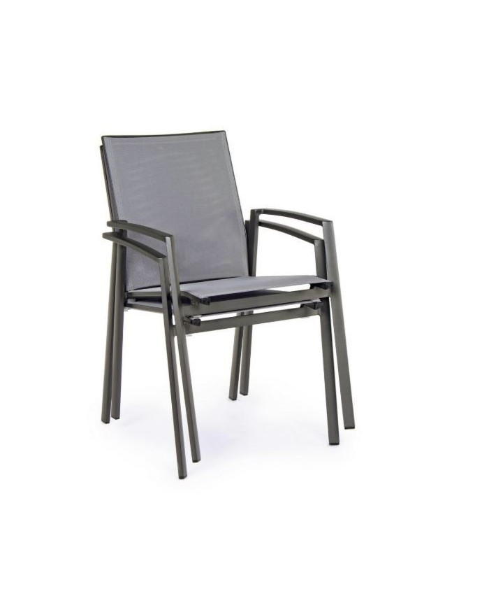 Sedia con braccioli Cruise Antracite Bizzotto