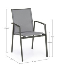Sedia con braccioli Cruise Antracite Bizzotto