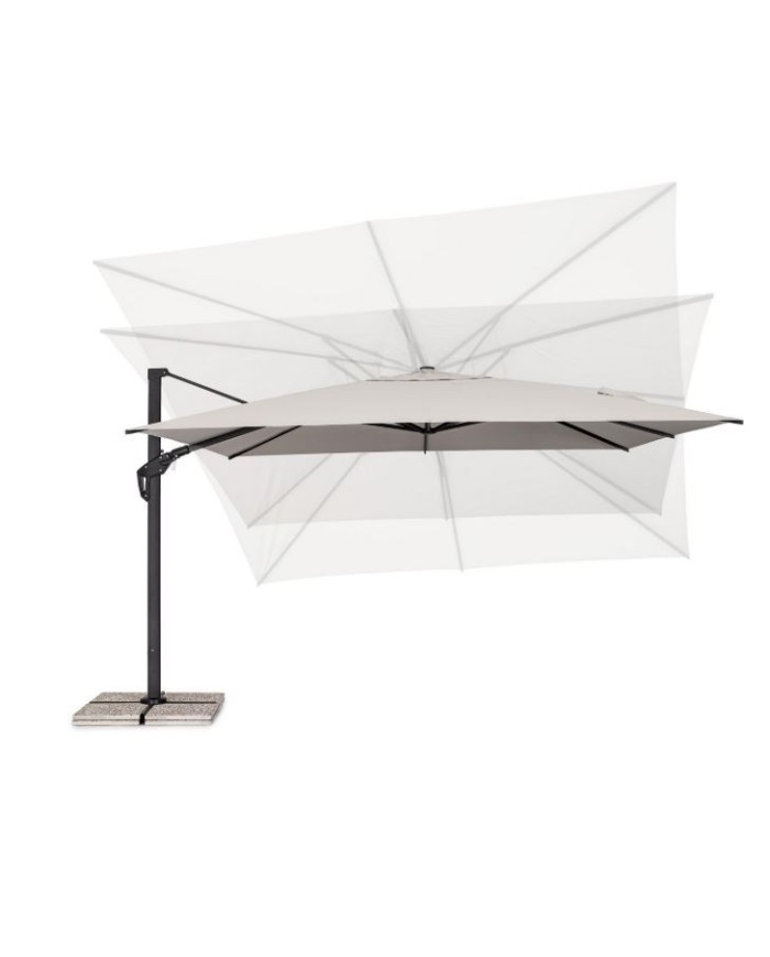 Ombrellone Braccio Aries 4x4 Antracite Naturale Bizzotto