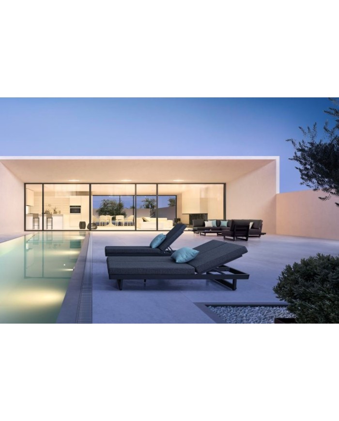 Lettino doppio Infinity antracite Bizzotto