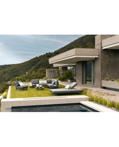 Lettino doppio Infinity antracite Bizzotto