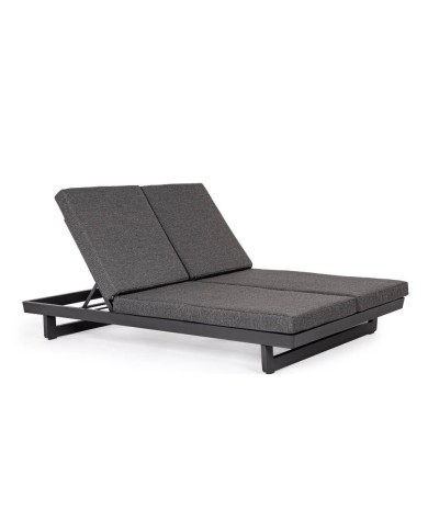 Lettino doppio Infinity antracite Bizzotto