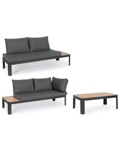 Set3 salotto ang Narelle Antracite Bizzotto