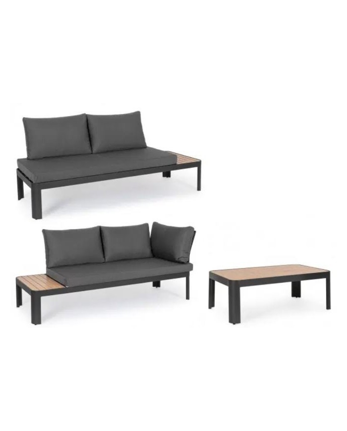 Set3 salotto ang Narelle Antracite Bizzotto