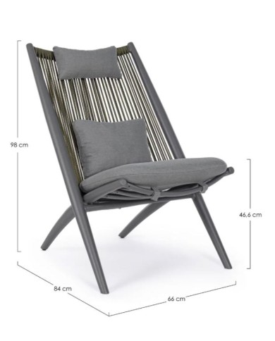 Poltrona lounge con cuscini Aloha Bizzotto 0660368