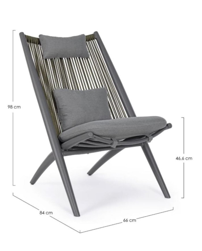 Poltrona lounge con cuscini Aloha Bizzotto 0660368