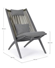 Poltrona lounge con cuscini Aloha Bizzotto 0660368