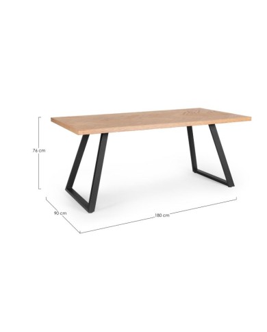 Tavolo Dukat 180x90 Nero Bizzotto