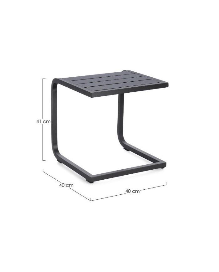 Tavolino  Taylor 40x40 grigio scuro Bizzotto