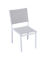 Sedia Elba in alluminio bianca e textilene grigio Moia