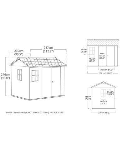 Casetta da giardino 287x230x246 Apex 759