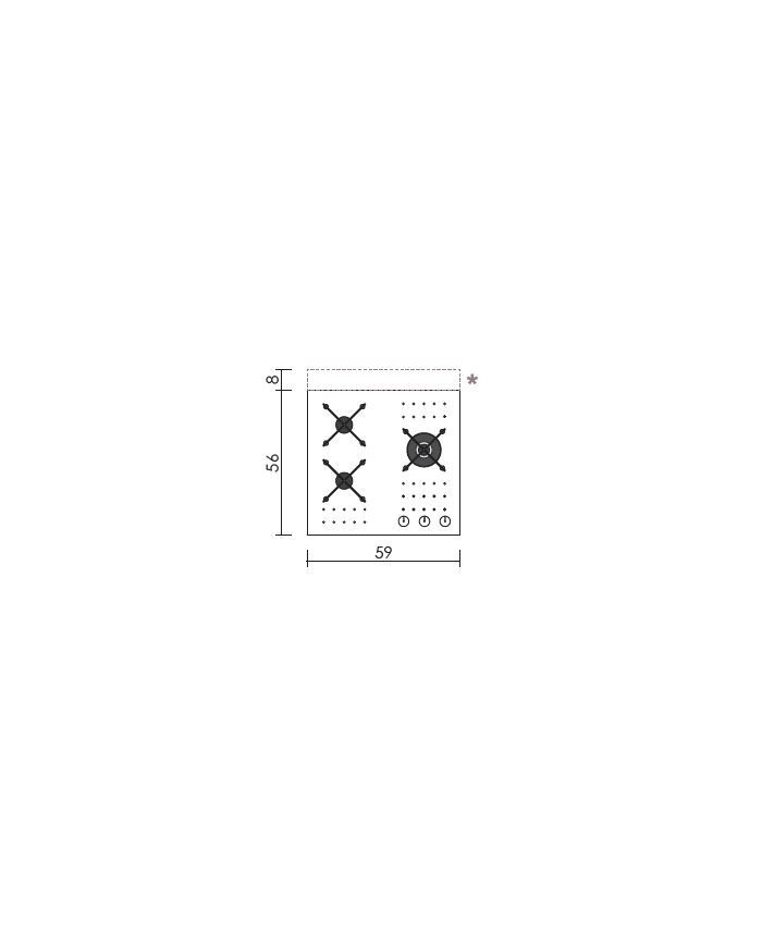 Fornello a gas Planet a doppia corona da incasso