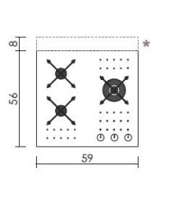 Fornello a gas Planet a doppia corona da incasso