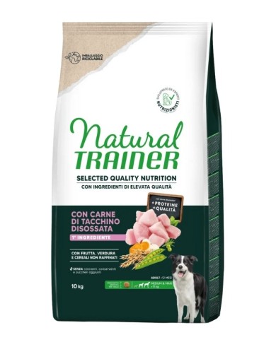 Crocchette per cani natural Trainer Selected Quality Nutrition Cane Adult Tacchino Disossata 10Kg