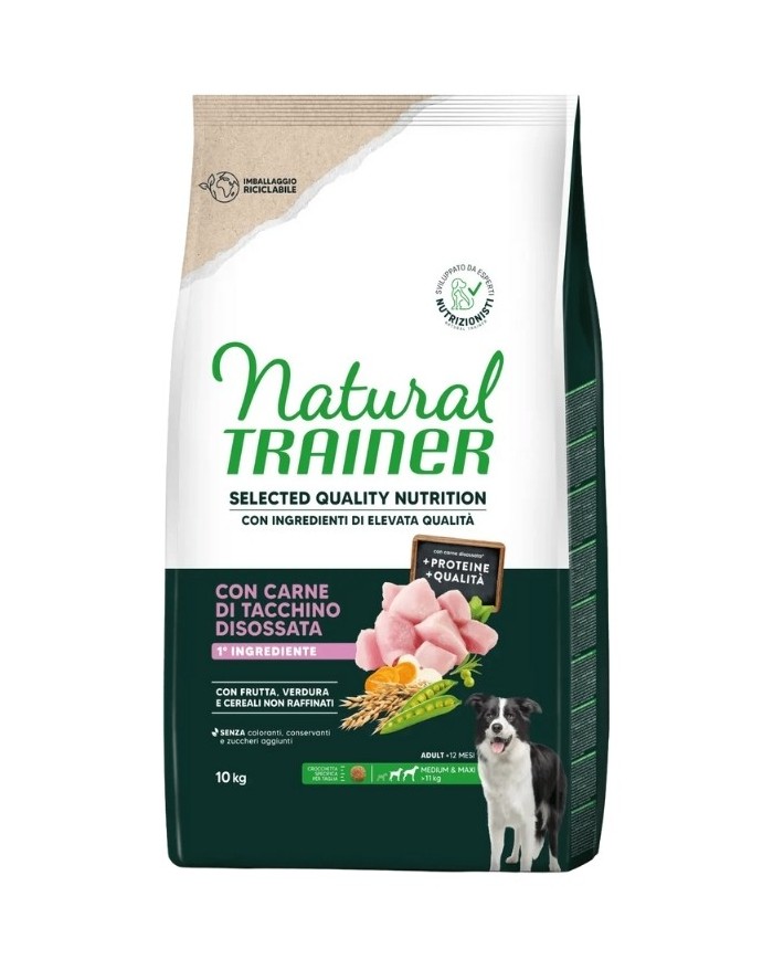 Crocchette per cani natural Trainer Selected Quality Nutrition Cane Adult Tacchino Disossata 10Kg