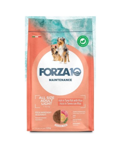 Crocchette per cani Forza 10 Maintenance Light con Tonno e Riso da 12,5 Kg (SCADENZA FINE MAGGIO)