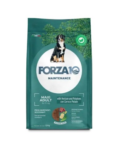Crocchette per cani Forza 10 maxi mantenimento cervo e patate 12,5 Kg