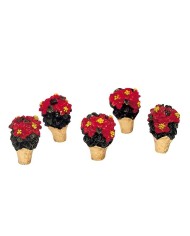 Lemax Poinsettias Set di 5 Villaggio di natale