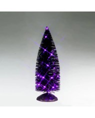 Lemax Halloween Black Bristle Tree With Purple Lights