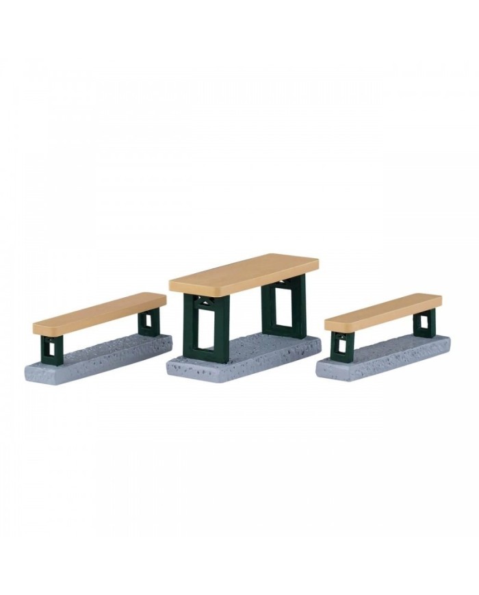 Lemax Picnic Benches Set Of 3 Villaggio di natale