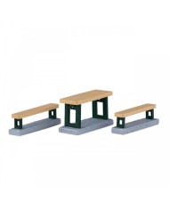 Lemax Picnic Benches Set Of 3 Villaggio di natale