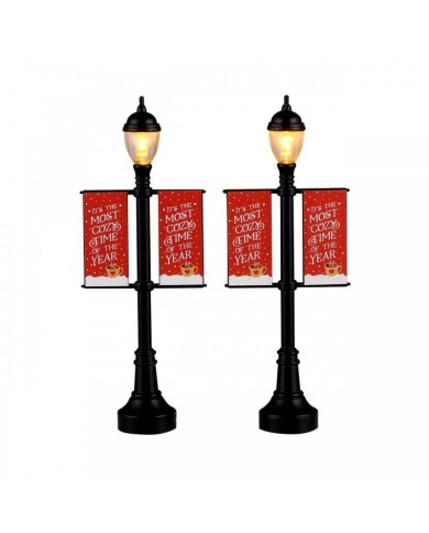 Lemax Lamp Post Banners Set Of 2 Villaggio di natale
