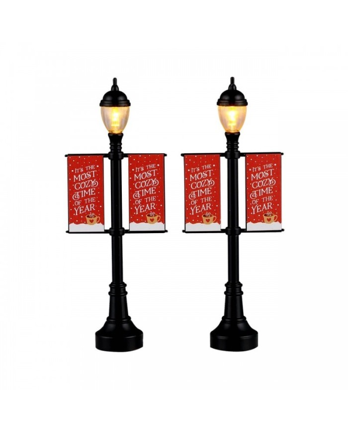 Lemax Lamp Post Banners Set Of 2 Villaggio di natale