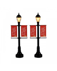 Lemax Lamp Post Banners Set Of 2 Villaggio di natale