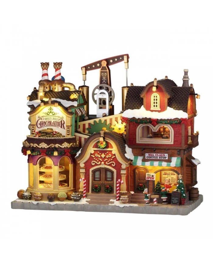 Lemax The Holly Jolly Chocolatier & Mrs. Claus Coffee Shop Villaggio di natale